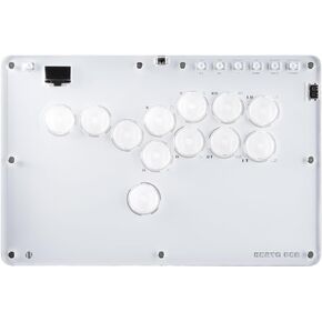 Haute42 Leverless Controller for Arcade Gaming: T16 Crystal Series - Acrylic Sandwich Artwork Template -Crystal Low-Profile Switches - Custom RGB - Arcade Controller for PC/PS4/PS3/Switch(Black)