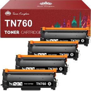 Toner Kingdom Compatible Toner-Cartridge Replacement for Brother TN730 TN760 TN-760 TN-730 for MFC-L2750DW HL-L2350DW HL-L2395DW MFC-L2710DW DCP-L2550DW HL-L2390DW HL-L2370DW (Black, 4-Pack)