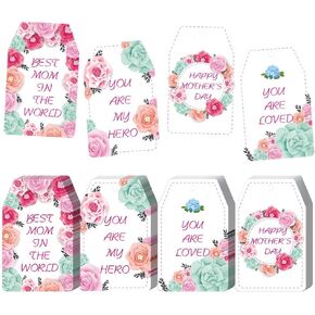 40pcs Happy Mother's Day Gift Tags - Party Decoration Craft Hang Paper Tags for Mother’s Day Moms Birthday Gift Wrap and Label Decoration Gift's Package Supplies, 33ft Color Twines