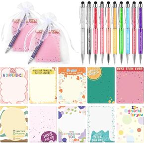 60 Pcs Employee Appreciation Gifts Bulk Funny Notepads Christian Gift Notepads and Motivational Ballpoint Pens Appreciation Gifts for Office Coworkers Team Women Nursing Teacher (Employee)
