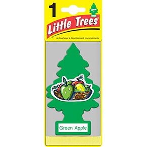 LITTLE TREES Car Air Freshener | Hanging Paper Tree for Home or Car | Green Apple | Pack of 3