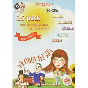cf-25pk La Chica Fresita Automotive Air Spencer Freshener, Strawberry, Pack of 25