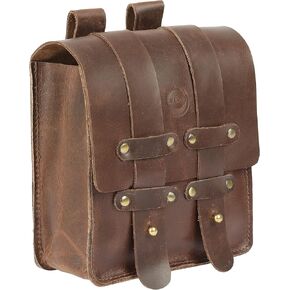 Leather Belt Pouch Waist Fanny Pack with Belt Loop Weekend Practical Party Festival Handmade Brown Small Unisex Waist Belt For Men & Women Bum Bags For Cell Phone (Dark Brown) in Kuwait