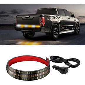 1797 Tailgate Light Bar LED Strobe Light Strip For Trucks Bed 60 Inch Rear Emergency Warning Flashing Amber White Fit Car Pickup Trailer Construction Vehicles 12V Waterproof