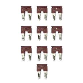 Dinkle DSS16N-02P DIN Rail Terminal Block Press-Fit Jumper DK16N Two Pole, Pack of 10