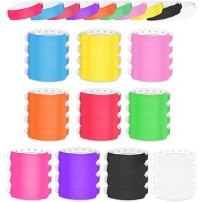 100pcs Wristbands for Events, Event Wristbands Colorful Vinyl Wristbands Plastic Wristbands for Events Wrist Party Bands Concert Wristbands for Party Events Club