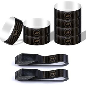 300pcs VIP Wristbands, Waterproof Paper Bracelets for Events Black Wrist Party Bands VIP Armbands for Party Festivals Concerts and Fairs