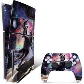 MightySkins Skin Compatible with Playstation 5 Slim Disk Edition Bundle - Puppy Fall | Protective, Durable, and Unique Vinyl Decal wrap Cover | Easy to Apply | Made in The USA