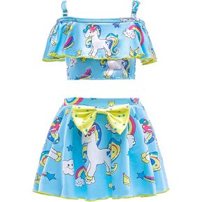 Dressy Daisy Unicorn Swimsuit Bathing Suit Swimwear 2 Piece Tankini with Swim Dress for Girls