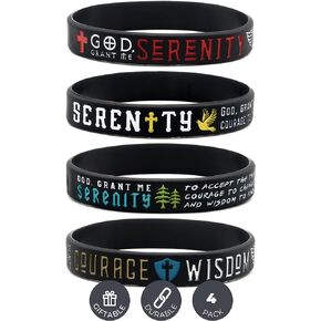 Inkstone Serenity Prayer Silicone Rubber Bracelets Wristbands Accessories