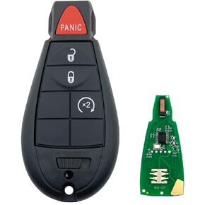 4 Buttons Keyless Remote Car Key Fob Fit for Dodge Ram 1500 2500 3500 Truck Pickup 2009 2010 2011 2012 Journey Challenger Grand Caravan Jeep Grand Cherokee Commander M3N5WY783X (Black)