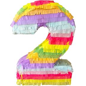 Number 9 Rainbow Pinata for the Birthday Party, Mexican Fiesta, Cinco de Mayo Celebrations (Small, 16.5 x 11 x 4 In)