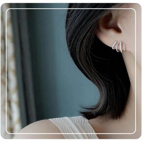 Claw Earrings for Women 14k Gold Plated Claw/Star Ear Cuff Earrings CZ Huggie Half Hoop Stud Earrings Perfect Jewelry Gifts for Women Girls