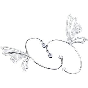Ear Cuff Earrings for Women Non Piercing Gold Silver Pearl Zircon Leaf Butterfly Wings Adjustable Aesthetic Trendy Around Whole Ear Cuffs Wrap Hook Crawler Clip on Cartilage Earrings for Teen Girls