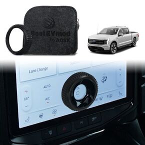 BestEvMod for F-150 Lightning Interior Volume Control Knob Metal Cover Accessories Volume Switch Knob Cover Zinc Alloy SNAP in Design Compatible with Ford F150 F-150 Lightning 2022 2023 2024 (Black)