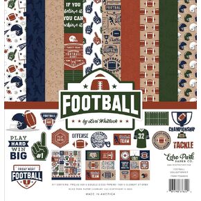 Echo Park Paper Company Football Collection Kit Paper 12-x-12-Inch