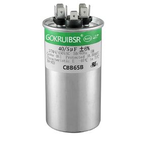 CBB65 AC Condenser Capacitor，45+5 uF 45/5 MFD ±6% 370/450v Run Capacitor，Condenser Straight Cool，Heat Pump， Air Conditioner，HVAC Capacitor - Guaranteed to Last 10 Yearsty