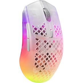 SteelSeries Aerox 3 Wireless - Holey RGB Gaming Mouse - 18K DPI TrueMove Air Optical Sensor - Ultra-Lightweight Water Resistant Design - Ghost