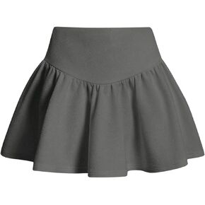 Floerns Women's Casual High Waist Flare Short Skirt Ruffle Hem Mini Skirt