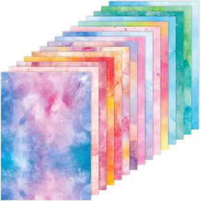 60 Sheets Watercolor Scrapbook Paper, A5 Size Assorted Pink Blue Watercolor Print Cardstock Paper Gradient Color Art Craft Paper for Birthday Baby Shower Party Supplies, 8.3x5.7"