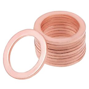 10pcs M8 Copper Washers Flat Ring Sump Plug Oil Seal Gasket Sealing Fitting Washers (M8*18 * 1.5)