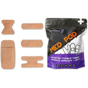 Lightning X Heavy Duty Flexible Fabric Assorted Adhesive Bandages for First Aid Kits | Pack of 100 | 5 Sizes