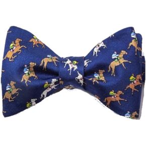 Men's Equestrian Win Place Show Horse Derby Racing 100% Silk Self Tie Bowtie Bow Tie
