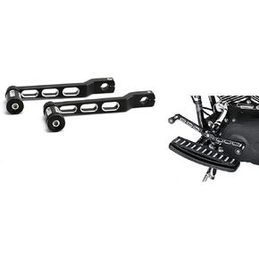 2pcs CNC Aluminum Heel/Toe Shifter Gear Shift Pedal Lever Arms& Shifter Peg for Harley Touring FL Softail Trike (Black&White)