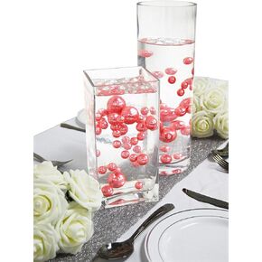Evershine - Magical Vase Filler Beads - No Hole Assorted Size Pearl with Jelly Beads. (Black)