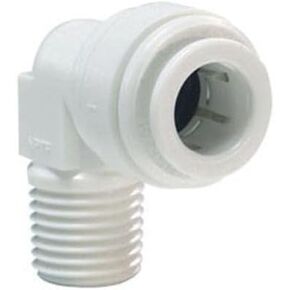 IPW Industries Inc-John Guest - Polypropylene Fixed Elbow Quick Connect Fitting 1/4" OD / 1/8" NPT/Single- PP480821W