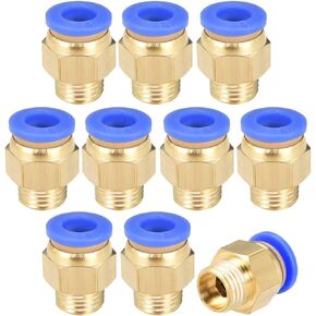 uxcell Straight Pneumatic Push to Quick Connect Fittings 1/4" PT Male x 6mm Tube OD 10pcs