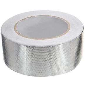 Glass Fibre Aluminium Foil Adhesive Tape, Duct Insulation Tape High Temperature Heavy Duty Metal Tape Reinforced Aluminum Foil Tape Waterproof Tape (1.97inch x 82ft)