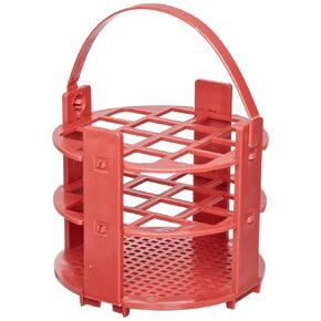 SP Bel-Art No-Wire Round Test Tube Rack; For 13-16mm Tubes, 14 Places, Red (F18743-1016)
