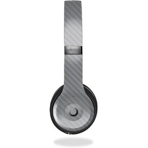 Carbon Fiber Skin Compatible with Beats Solo 4 - Solid Gray - Premium 3M Vinyl Protective Wrap Decal Cover - Easy to Apply | Crafted in The USA by MightySkins