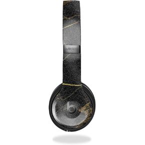 Glossy Glitter Skin Compatible with Beats Solo 4 - Black Gold Marble - Premium 3M Vinyl Protective Wrap Decal Cover - Easy to Apply | Crafted in The USA by MightySkins