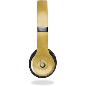 Glossy Glitter Skin Compatible with Beats Solo 4 - Solid Marigold - Premium 3M Vinyl Protective Wrap Decal Cover - Easy to Apply | Crafted in The USA by MightySkins