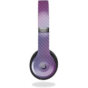 Carbon Fiber Headphone Skin Compatible with Beats Solo 4 - Purple Fog - Premium 3M Vinyl Protective Wrap Decal Cover - Easy to Apply | Crafted in The USA by MightySkins
