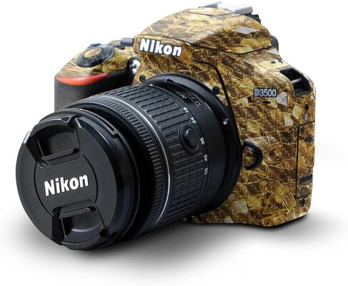 Carbon Fiber Skin Compatible with Nikon D3500 Camera - Black Wall - Premium 3M Vinyl Protective Wrap Decal Cover - Easy to Apply | Crafted in The USA by MightySkins in Saudi Arabia