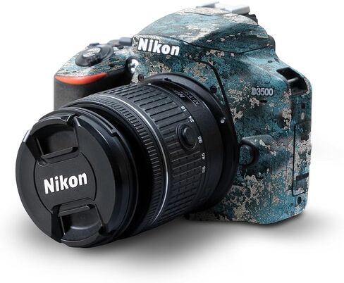 Carbon Fiber Skin Compatible with Nikon D3500 Camera - Black Wall - Premium 3M Vinyl Protective Wrap Decal Cover - Easy to Apply | Crafted in The USA by MightySkins in Saudi Arabia