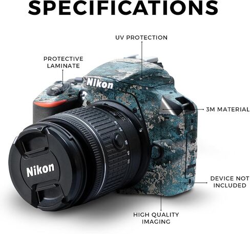 Carbon Fiber Skin Compatible with Nikon D3500 Camera - Black Wall - Premium 3M Vinyl Protective Wrap Decal Cover - Easy to Apply | Crafted in The USA by MightySkins in Saudi Arabia