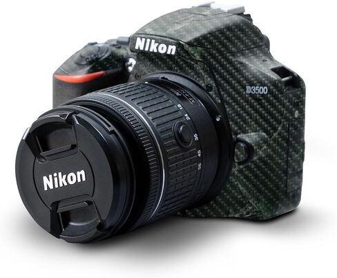 Carbon Fiber Skin Compatible with Nikon D3500 Camera - Black Wall - Premium 3M Vinyl Protective Wrap Decal Cover - Easy to Apply | Crafted in The USA by MightySkins in Saudi Arabia