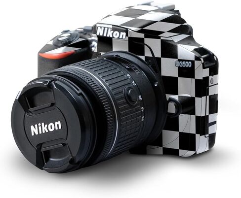 Carbon Fiber Skin Compatible with Nikon D3500 Camera - Black Wall - Premium 3M Vinyl Protective Wrap Decal Cover - Easy to Apply | Crafted in The USA by MightySkins in Saudi Arabia