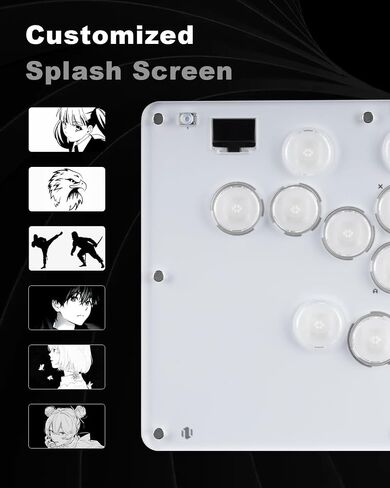 Haute42 Leverless Controller for Arcade Gaming: T16 Crystal Series - Acrylic Sandwich Artwork Template -Crystal Low-Profile Switches - Custom RGB - Arcade Controller for PC/PS4/PS3/Switch(Black) in Saudi Arabia
