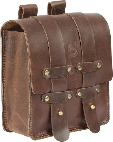 Leather Belt Pouch Waist Fanny Pack with Belt Loop Weekend Practical Party Festival Handmade Brown Small Unisex Waist Belt For Men & Women Bum Bags For Cell Phone (Dark Brown) in Kuwait