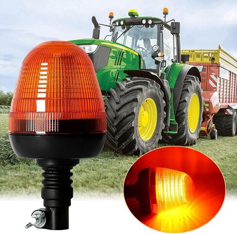 60 LED Rotating Flashing Amber Beacon Light, Flexible Mount Strobe Lamp Tractor Emergency Warning Light For Forklift Truck Mower UTV in Saudi Arabia