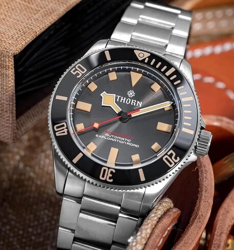 Thorn Watches for Men 39mm Titanium Dive Watch PT5000 Automatic Mechanical Sapphire Crystal Luminous 200M Water Resistant, SHY036 Blue in Saudi Arabia