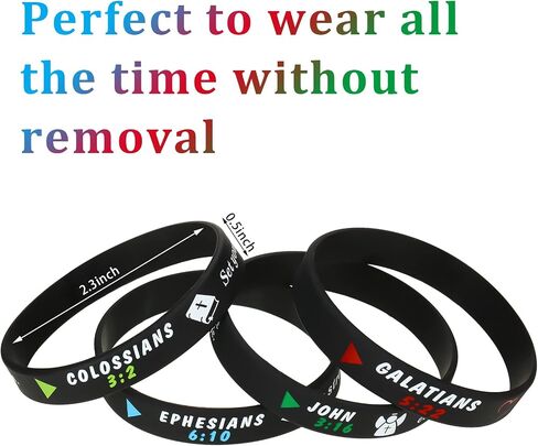 48 Pieces Religious Silicone Wristbands Rubber Bible Verse Bracelets Inspirational Stretch Bracelet Colored Positive Rubber Wristbands for Men Women Teens (Lovely Style) in Saudi Arabia