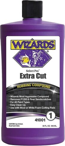 Wizards Select Pro Extra Cutting Compound Step 1 Perfect Match - مزيل خدوش السيارة مع عملية قطع قوية - أفضل استخدام مع الصوف أو الرغوة البيضاء - آمن للاستخدام أثناء إصلاح خدوش طلاء السيارة in Kuwait