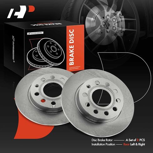 دوارات فرامل قرصية صلبة A-Premium 10.3 بوصة (254.70 مم) متوافقة مع موديلات Audi & Volkswagen - Jetta 2011-2018، A3(Quattro) 2011-2013، EOS 2009-2013، Golf Sportwagen 2015، GTI 2013، Beetle 13-19 in Kuwait