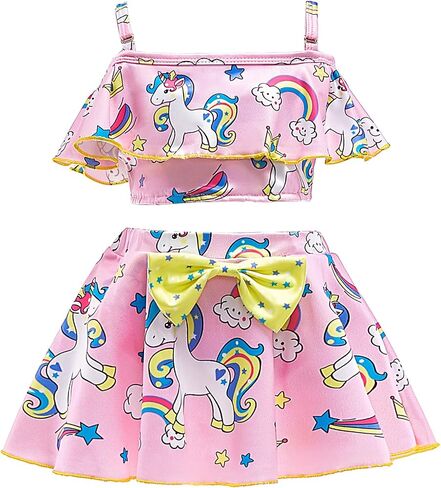 Dressy Daisy Unicorn Swimsuit Bathing Suit Swimwear 2 Piece Tankini with Swim Dress for Girls in Saudi Arabia